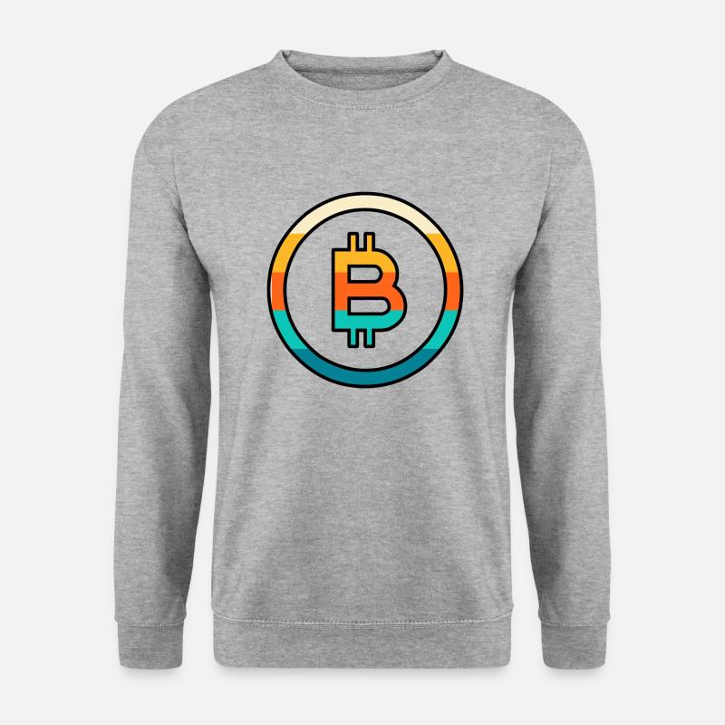 Bitcoin-Retro - Unisex Pullover - Weißgrau meliert