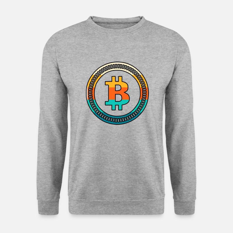 Retro Bitcoin - Unisex Pullover - Weißgrau meliert