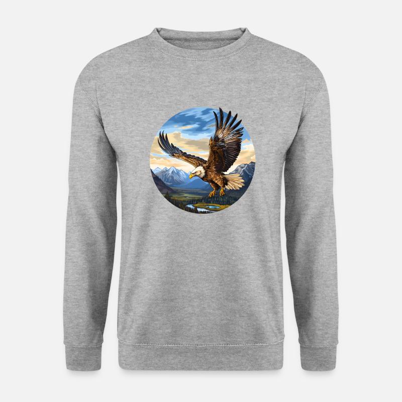 Steinadler - Unisex Pullover - Weißgrau meliert