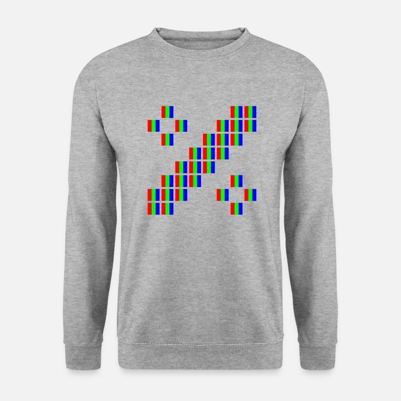 Pixel Art Prozent - Unisex Pullover - Weißgrau meliert