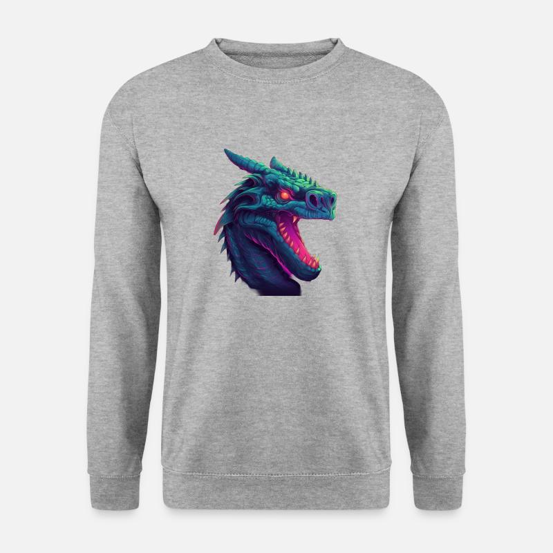 Dragonwave A Synthwave Dragon s Adventure - Sweat-shirt Unisexe - gris chiné