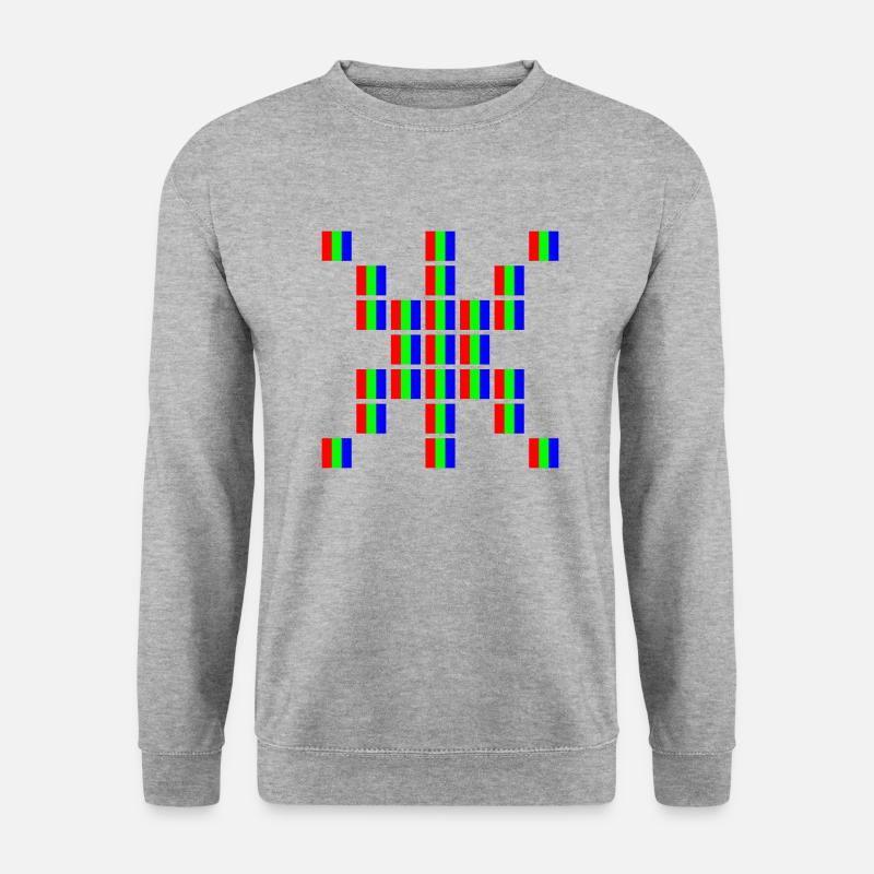 Pixel Art Sternchen - Unisex Pullover - Weißgrau meliert