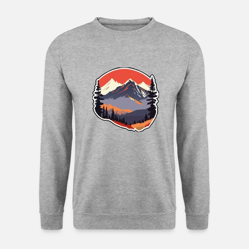Mountains - Unisex Pullover - Weißgrau meliert