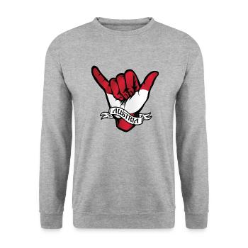 Austria Shaka - Unisex Sweatshirt - salt & pepper - Front - Alina (178cm) & Michal (187cm)