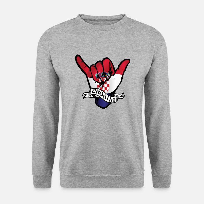 Croatia Shaka - Unisex Pullover - Weißgrau meliert
