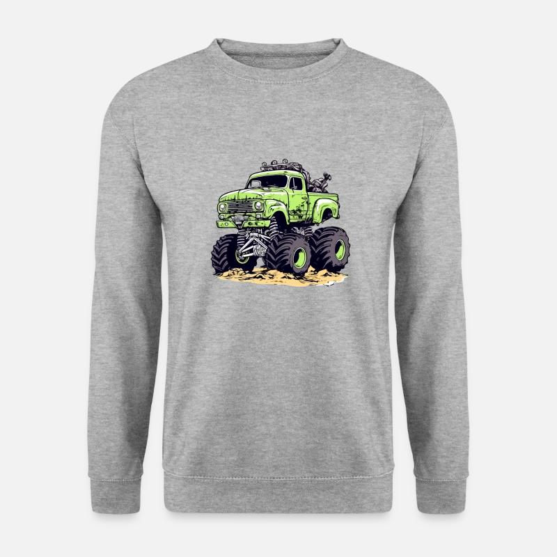 Monstertruck MegaCrusher - Unisex Pullover - Weißgrau meliert