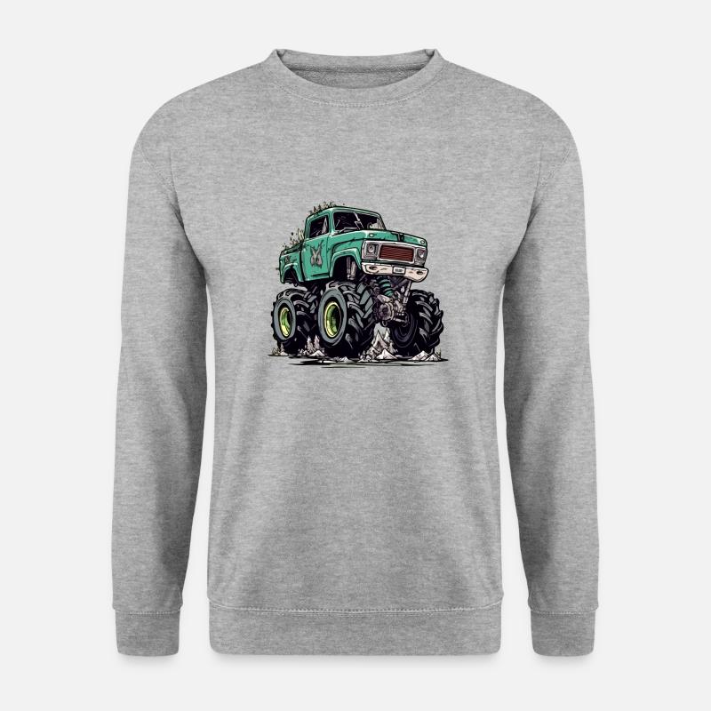 Monstertruck RoadWarrior - Unisex Pullover - Weißgrau meliert