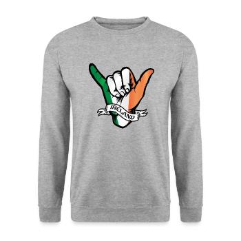 Ireland Shaka - Unisex Sweatshirt - salt & pepper - Front - Alina (178cm) & Michal (187cm)
