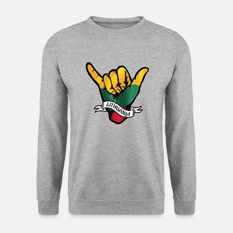 Lithuania Shaka - Unisex Pullover - Weißgrau meliert