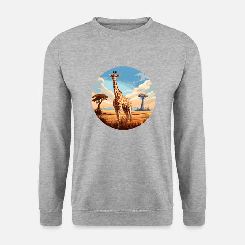 Giraffe - Unisex Pullover - Weißgrau meliert