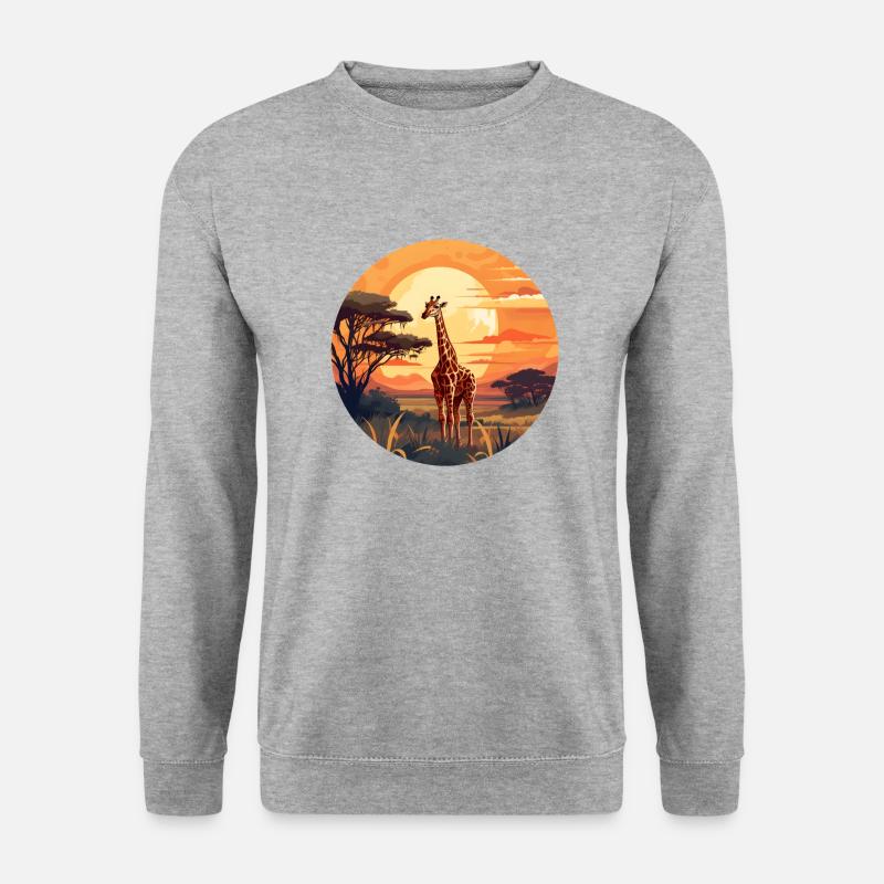 Giraffe - Unisex Pullover - Weißgrau meliert
