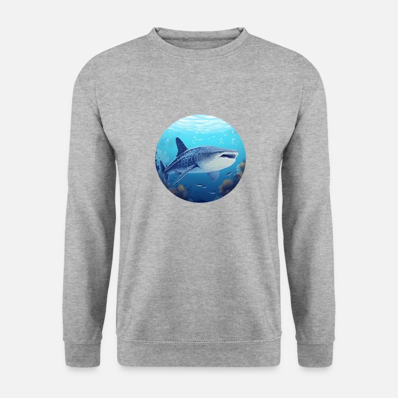 Walhai - Unisex Pullover - Weißgrau meliert