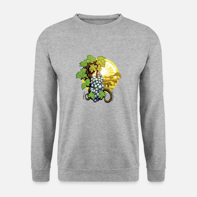 Weintraube in der Sonne - Unisex Pullover - Weißgrau meliert