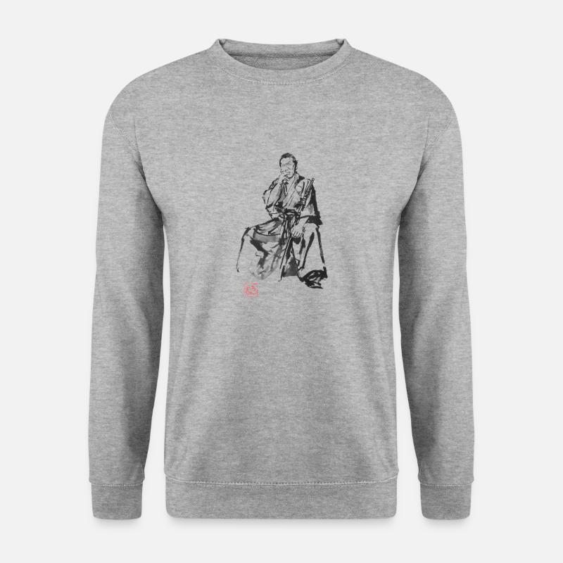 Sumurai Smoking - Unisex Pullover - Weißgrau meliert