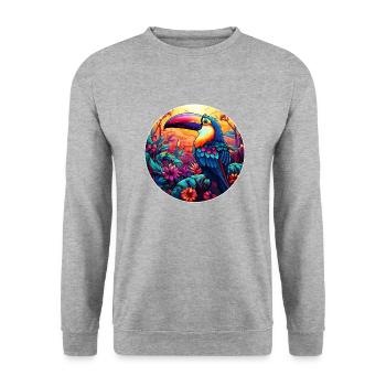 Toucan - Sweat-shirt Unisexe - gris chiné - Devant - Alina (178cm) & Michal (187cm)
