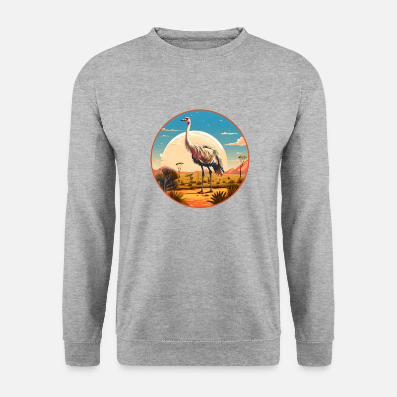 Strauß - Unisex Pullover - Weißgrau meliert