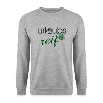 urlaubsreif - Unisex Pullover - Weißgrau meliert - Vorne - Alina (178cm) & Michal (187cm)