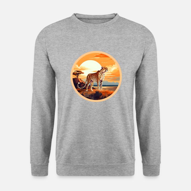 Gepard - Unisex Pullover - Weißgrau meliert