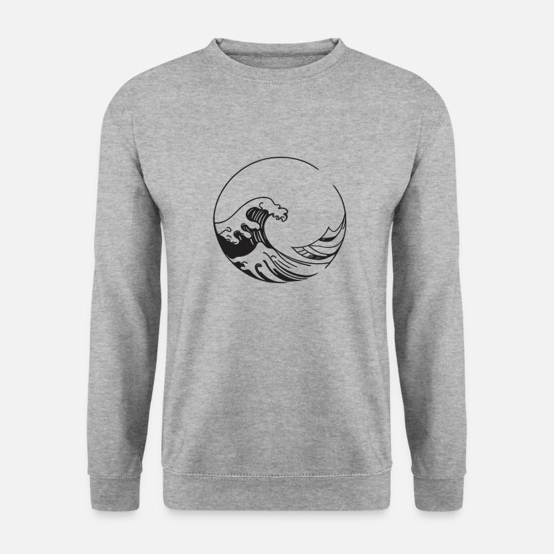 Ozean Wellen - Unisex Pullover - Weißgrau meliert