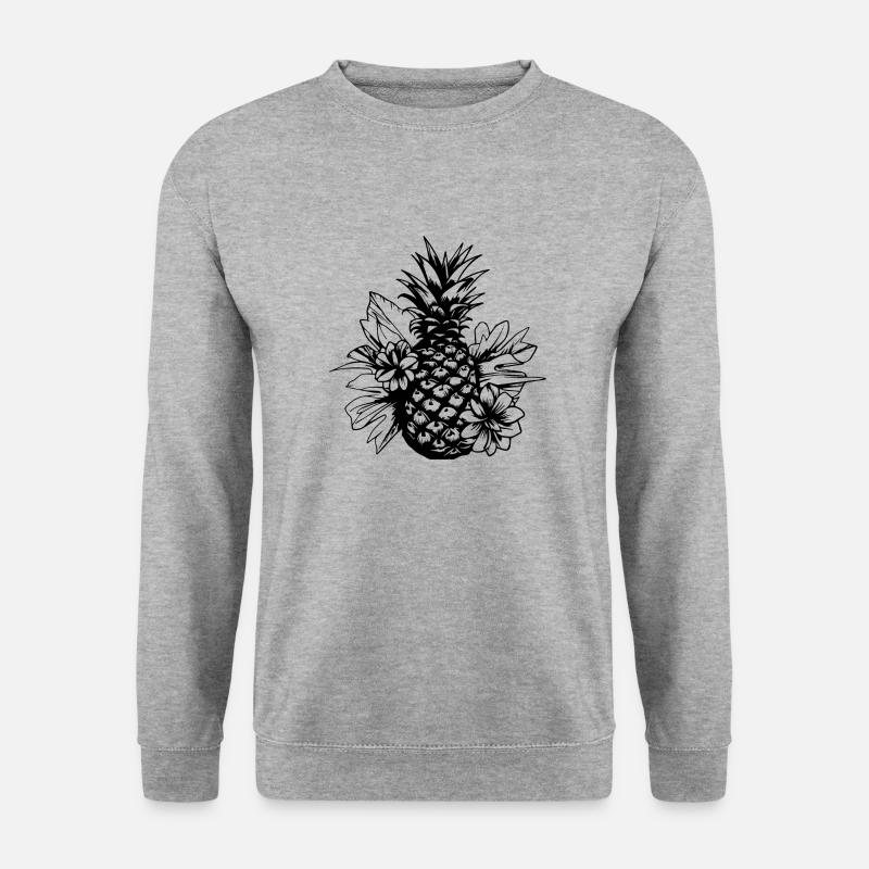 Ananas - Unisex Pullover - Weißgrau meliert