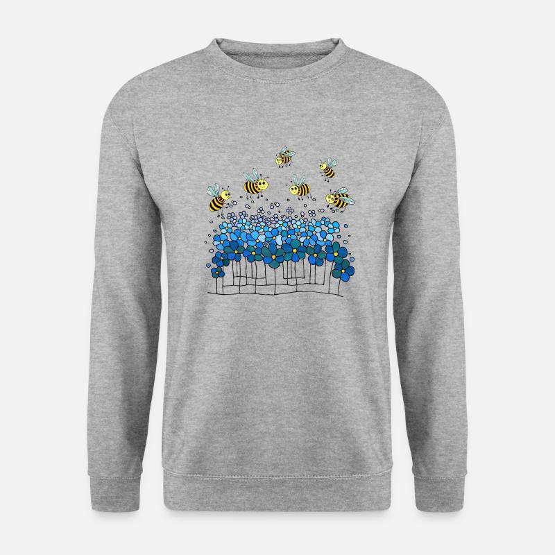 Bienen - Unisex Pullover - Weißgrau meliert