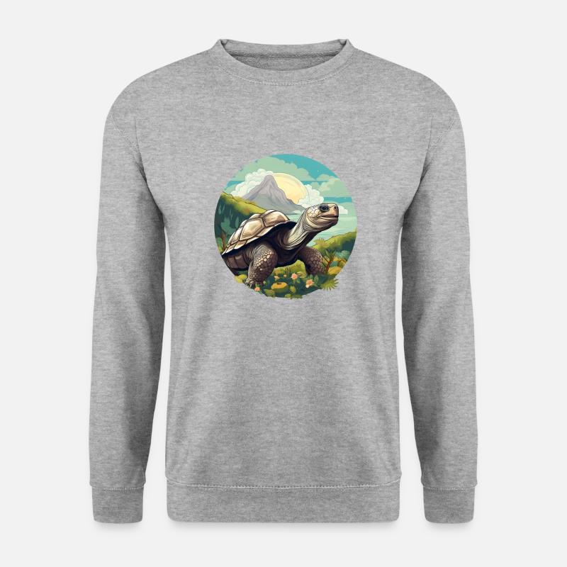 Riesenschildkröte - Unisex Pullover - Weißgrau meliert