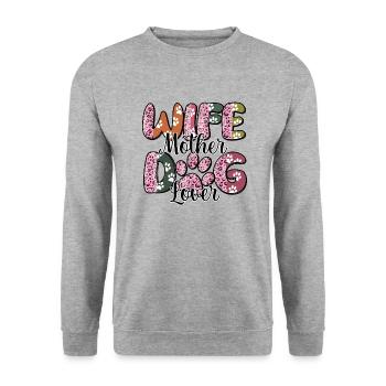 wife mother 1 png - Unisex Sweatshirt - salt & pepper - Front - Alina (178cm) & Michal (187cm)