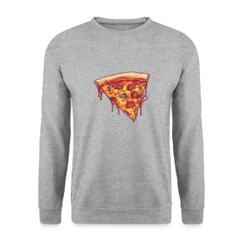 Pizza Passion: une tranche alléchante! - Sweat-shirt Unisexe - gris chiné - Devant - Alina (178cm) & Michal (187cm)