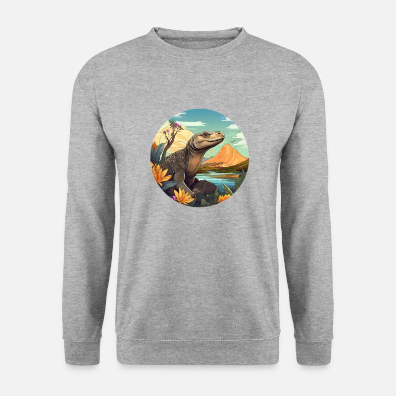 Komodowaran - Unisex Pullover - Weißgrau meliert
