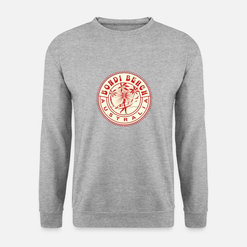 Bondi Beach Australien Surfer - Unisex Pullover - Weißgrau meliert