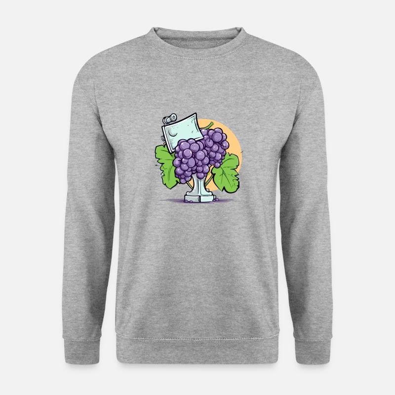 Trophäe und Weintraube - Unisex Pullover - Weißgrau meliert