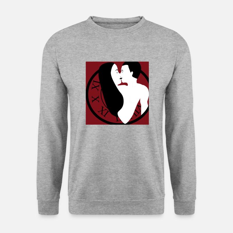 Liebesuhr - Unisex Pullover - Weißgrau meliert