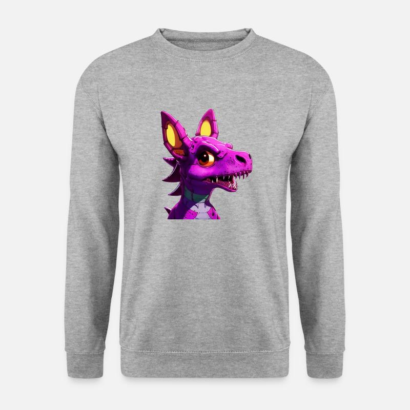 lila dragon - Unisex Pullover - Weißgrau meliert