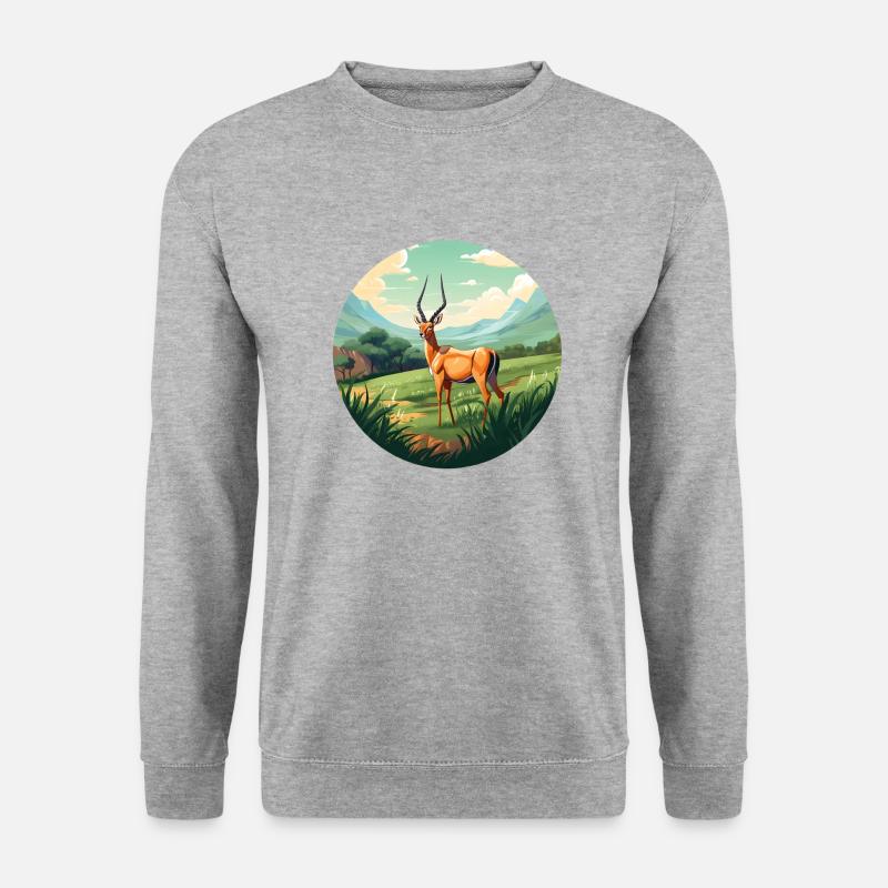 Antilope - Unisex Pullover - Weißgrau meliert