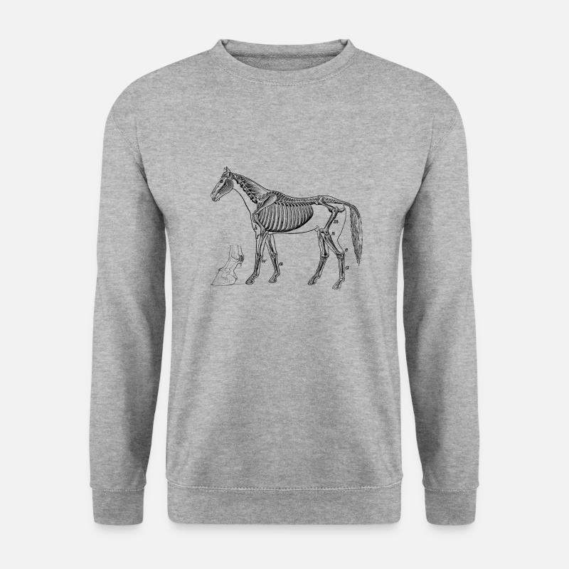 anatomie Pferd - Unisex Pullover - Weißgrau meliert