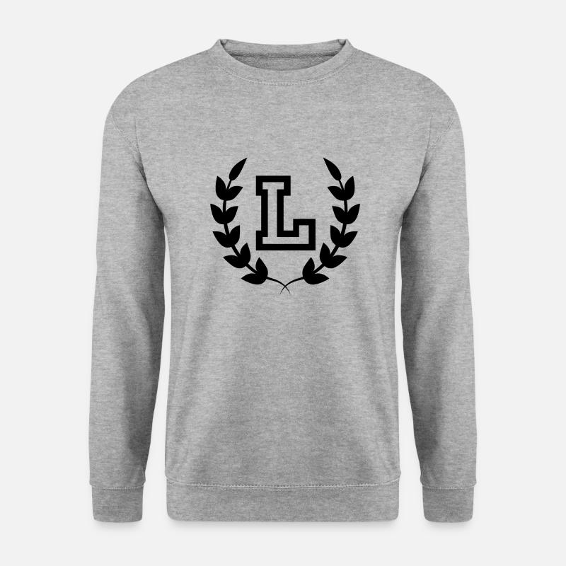 Buchstabe l sport - Unisex Pullover - Weißgrau meliert