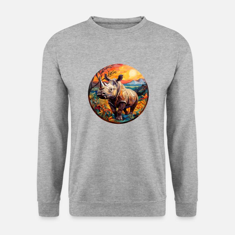 Nashorn - Unisex Pullover - Weißgrau meliert