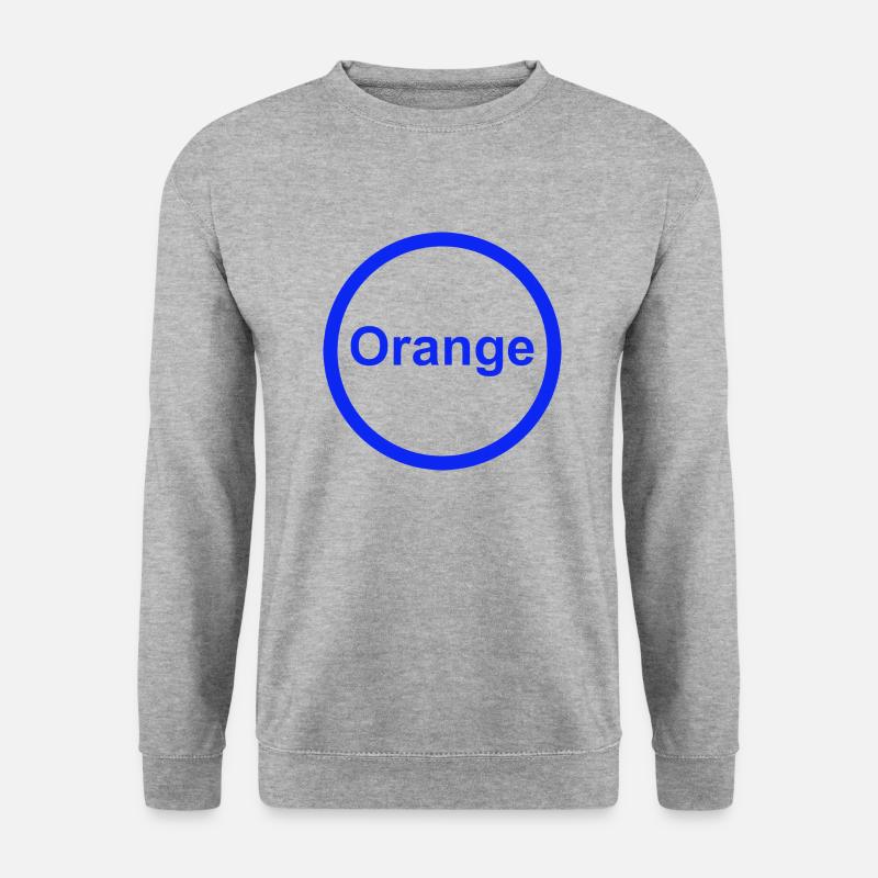 Orange - Unisex Pullover - Weißgrau meliert