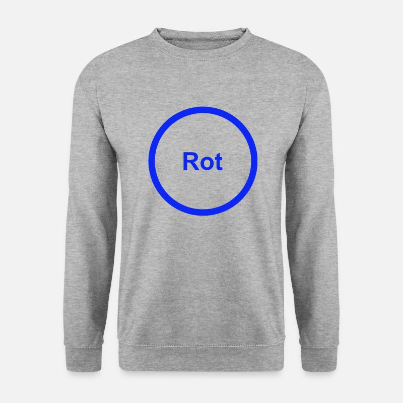 Rot - Unisex Pullover - Weißgrau meliert