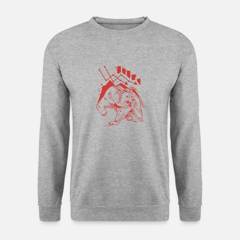 Bearish red - Unisex Pullover - Weißgrau meliert