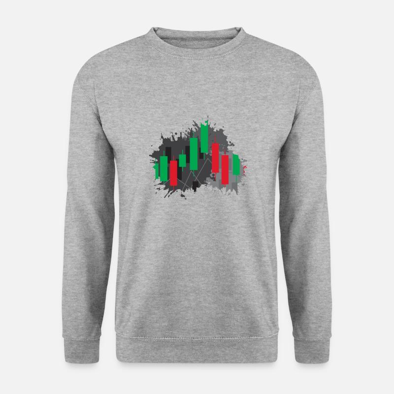 Ups and Downs - Candlesticks Chart - Unisex Pullover - Weißgrau meliert