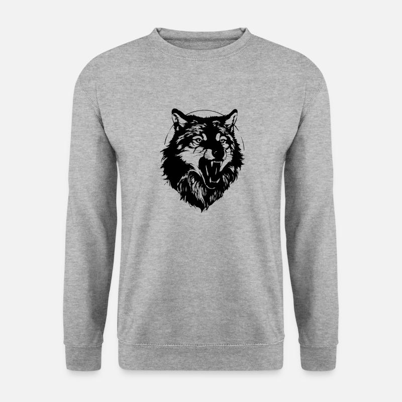 Wolf - Unisex Pullover - Weißgrau meliert
