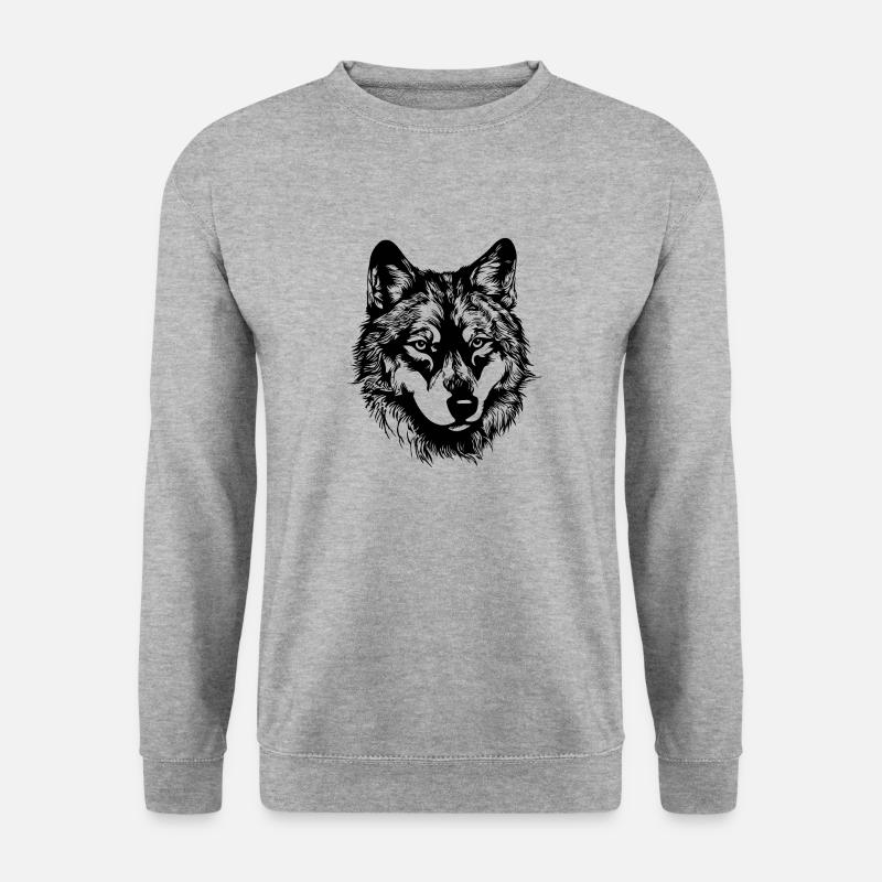 Wolf - Unisex Pullover - Weißgrau meliert