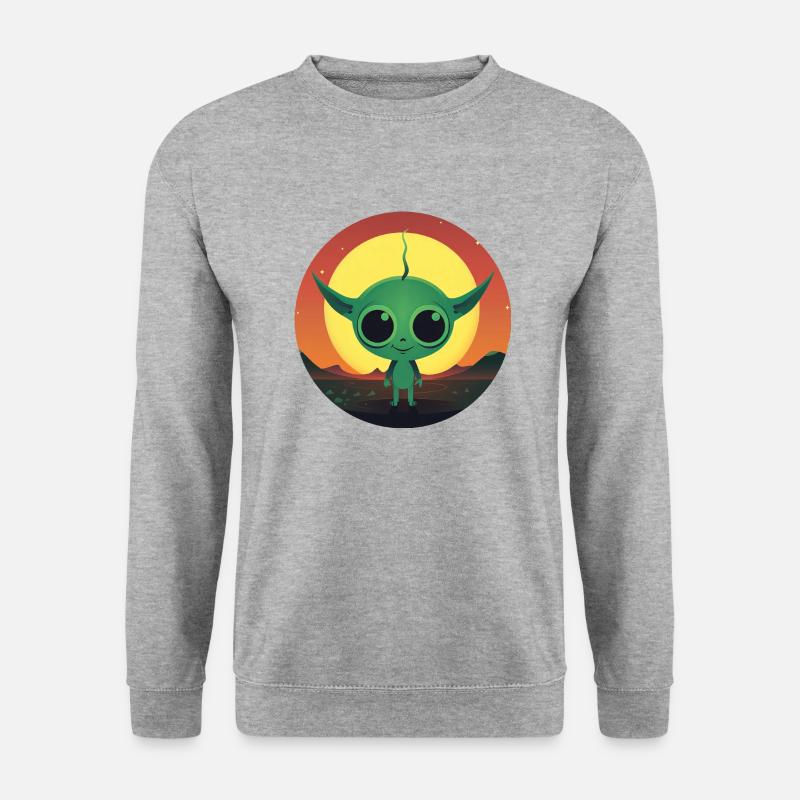 Alien Sonnenuntergang - Unisex Pullover - Weißgrau meliert