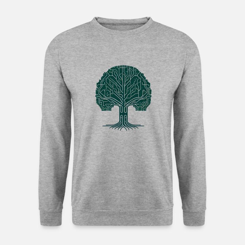 Wikingerbaum des Lebens - Unisex Pullover - Weißgrau meliert