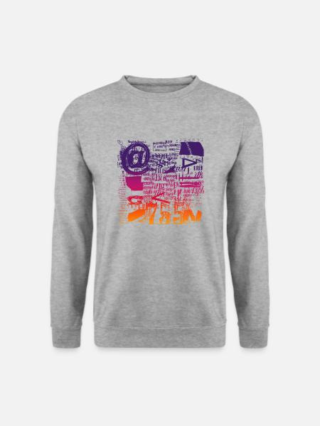 Zeitungsausschnitte Scrapbook Zeitschriften Alphabet Code - Unisex Pullover - Weißgrau meliert