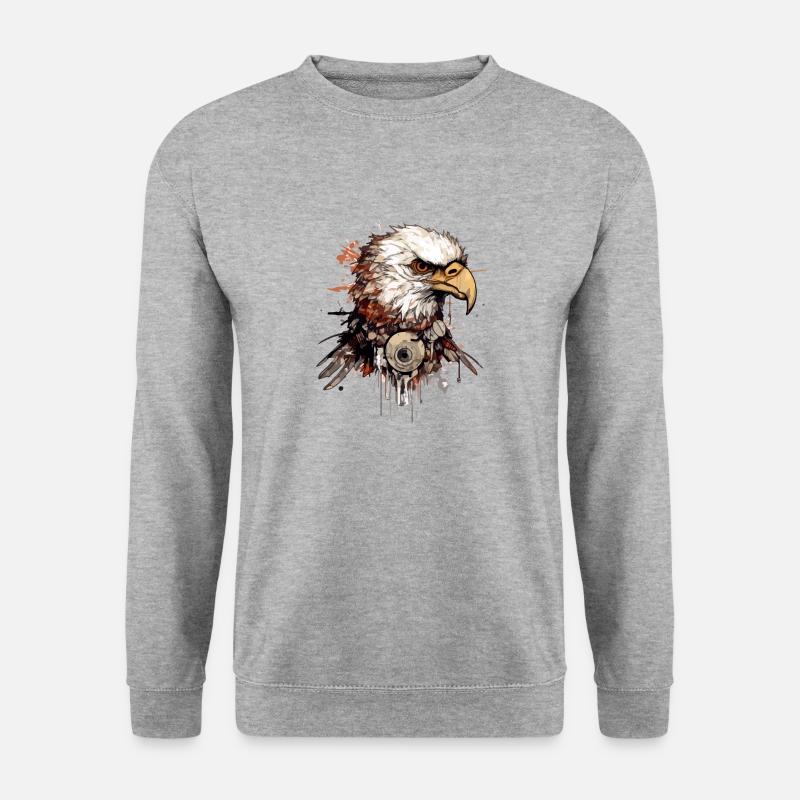 Jirko der Steinadler - Unisex Pullover - Weißgrau meliert