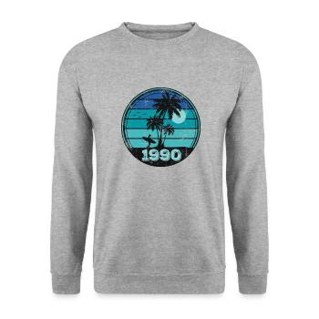 Millésime 1990 - Sweat-shirt Unisexe - gris chiné - Devant - Alina (178cm) & Michal (187cm)