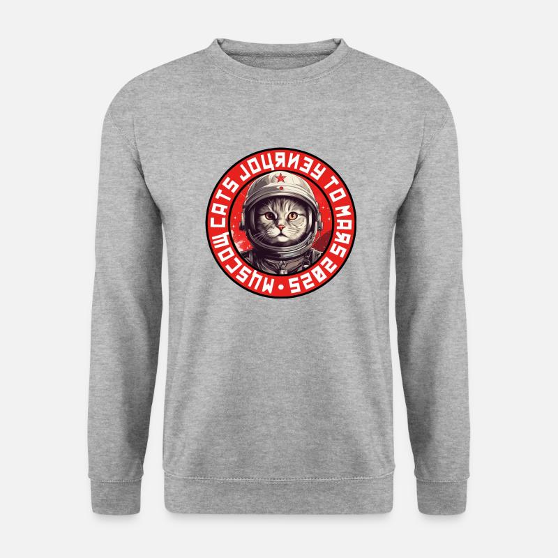 Astronaut Cat Logo - Soviet - Unisex Sweatshirt - salt & pepper