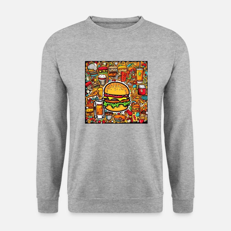 Multi pattern burger - Unisex Sweatshirt - salt & pepper